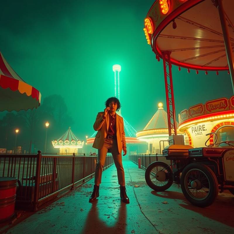 Description détaillée du projet: Clip vidéo d'un artiste pop tourné dans un parc d'attractions abandonné, avec une esthétique vintage et décalée.